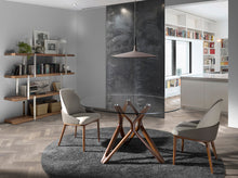 Charger l'image dans la visionneuse de la galerie, Table de salle à manger ronde en verre avec pieds en bois, 140×75