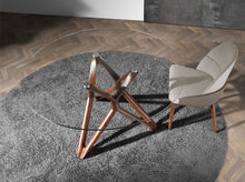 Charger l'image dans la visionneuse de la galerie, Table de salle à manger ronde en verre avec pieds en bois, 140×75
