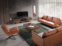 Charger l'image dans la visionneuse de la galerie, Fauteuil pivotant rembourré en cuir et structure en acier noir 5096 Angel Cerdá