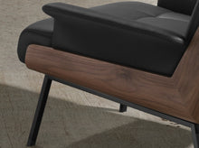 Charger l'image dans la visionneuse de la galerie, Fauteuil en similicuir noir et noyer 5140 Angel Cerdá