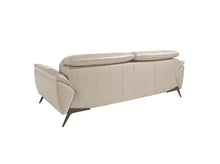 Charger l'image dans la visionneuse de la galerie, Canapé 3 places en cuir gris taupe et pieds en acier noir 6132 Angel Cerdá