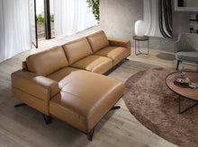 Charger l'image dans la visionneuse de la galerie, Canapé chaise longue en cuir avec pieds en acier noir 6161 Angel Cerdá