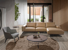 Charger l'image dans la visionneuse de la galerie, Canapé chaise longue en cuir avec pieds en acier noir 6162 Angel Cerdá