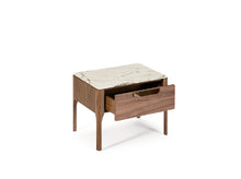 Charger l'image dans la visionneuse de la galerie, Table de chevet en noyer et fibre de verre effet marbre modèle 7038 Angel Cerdá