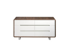 Charger l'image dans la visionneuse de la galerie, Commode en noyer avec tiroirs blancs et acier chromé 7106 Angel Cerdá