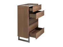 Charger l'image dans la visionneuse de la galerie, Chiffonnier en noyer et acier foncé métallisé avec plan en marbre de porcelaine 7153 Angel Cerdá