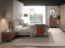 Charger l'image dans la visionneuse de la galerie, Lit en croûte de cuir vison et tissu gris modèle 7154 Angel Cerdá