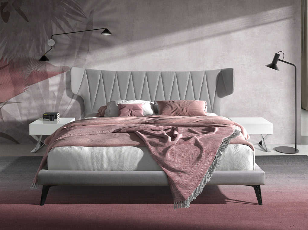 Lit en tissu gris clair 7160 Angel Cerdá