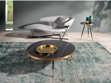 Charger l'image dans la visionneuse de la galerie, Angel Cerda Table basse ronde en marbre de porcelaine et Acier noir réf 2068