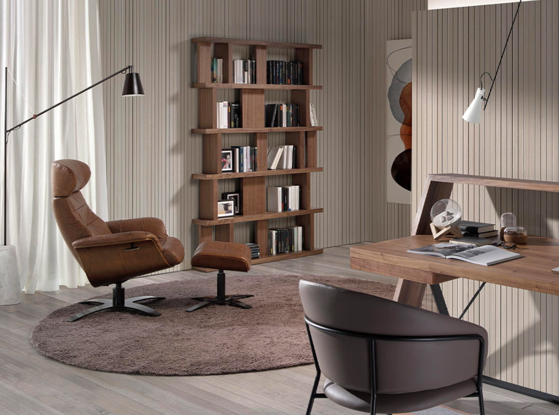 Fauteuil pivotant marron Angel Cerda 5083
