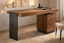 Charger l'image dans la visionneuse de la galerie, Bureau design en bois de noyer et métal noir