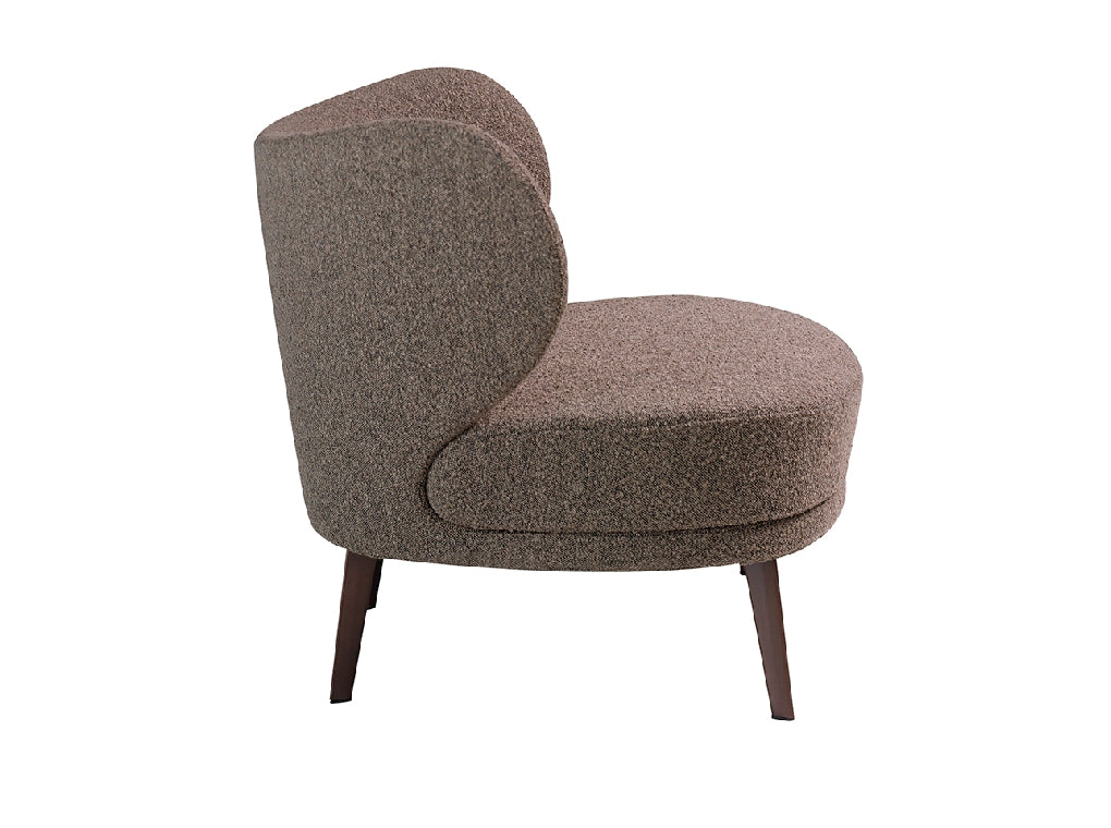 Fauteuil tapissé de tissu et de pieds en acier brun Angel Cerda 5079