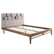 Charger l'image dans la visionneuse de la galerie, Lit double en tissu gris tufté, modèle 7179 par Angel Cerdá