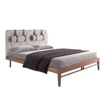 Charger l'image dans la visionneuse de la galerie, Lit double en tissu gris tufté, modèle 7179 par Angel Cerdá