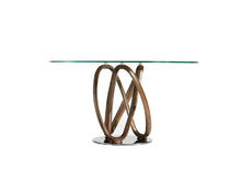 Charger l'image dans la visionneuse de la galerie, Table à manger en verre trempé et bois de noyer massif Angel Cerda 1021