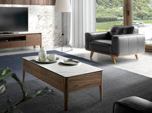 Charger l'image dans la visionneuse de la galerie, Table basse en porcelaine et bois de noyer avec tiroirs Angel Cerda 2049