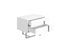 Charger l'image dans la visionneuse de la galerie, Table de chevet en bois blanc et acier chromé Angel Cerda 7003