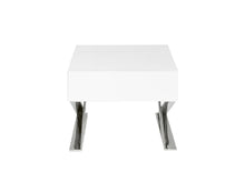 Charger l'image dans la visionneuse de la galerie, Table de chevet en bois blanc et acier chromé Angel Cerda 7007
