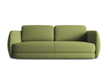 Charger l'image dans la visionneuse de la galerie, Canapé 3 places design tissu structuré et velours Kiana