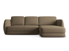 Charger l'image dans la visionneuse de la galerie, Canapé d'angle design en tissu structuré et velours Kiana Makamii