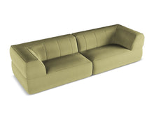 Charger l'image dans la visionneuse de la galerie, Canapé 4 places design confortable en tissu velours Liko sur Prestalia Shop