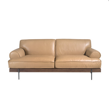 Charger l'image dans la visionneuse de la galerie, Canapé 3 places en cuir marron sable Angel Cerda