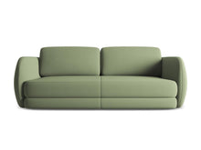 Charger l'image dans la visionneuse de la galerie, Canapé 3 places design tissu structuré et velours Kiana