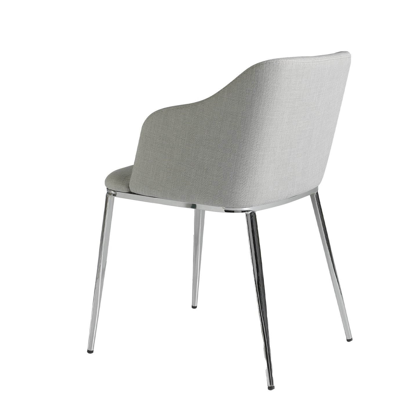 Chaise de salle à manger design en tissu gris et pieds en acier chromé – Angel Cerdá 4050