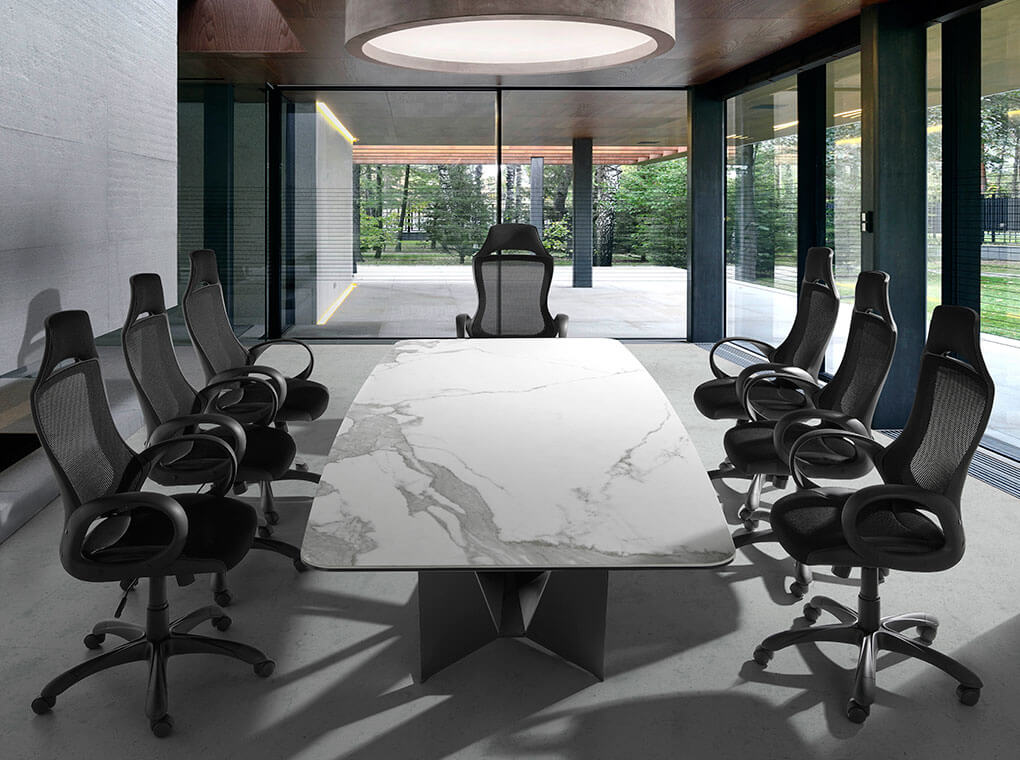 Fauteuil bureau pivotant cuir reconstitué noir design | Office