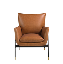 Charger l'image dans la visionneuse de la galerie, Fauteuil en cuir et pied en acier noir Angel Cerda