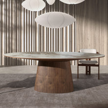 Charger l'image dans la visionneuse de la galerie, Table de salle à manger ovale en marbre & noyer 1177 Angel Cerdá