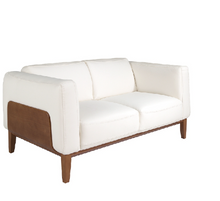 Charger l'image dans la visionneuse de la galerie, Canapé 2 Places en cuir avec structure en Bois de Noyer Collection Angel Cerda