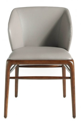 Chaise design en similicuir avec pieds en bois noyer – Angel Cerdá 4065