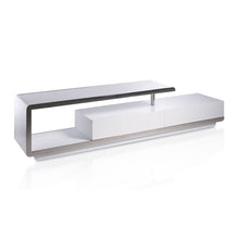 Charger l'image dans la visionneuse de la galerie, 3042 Meuble tv design "Epura" Angel cerda en bois blanc et acier chromé