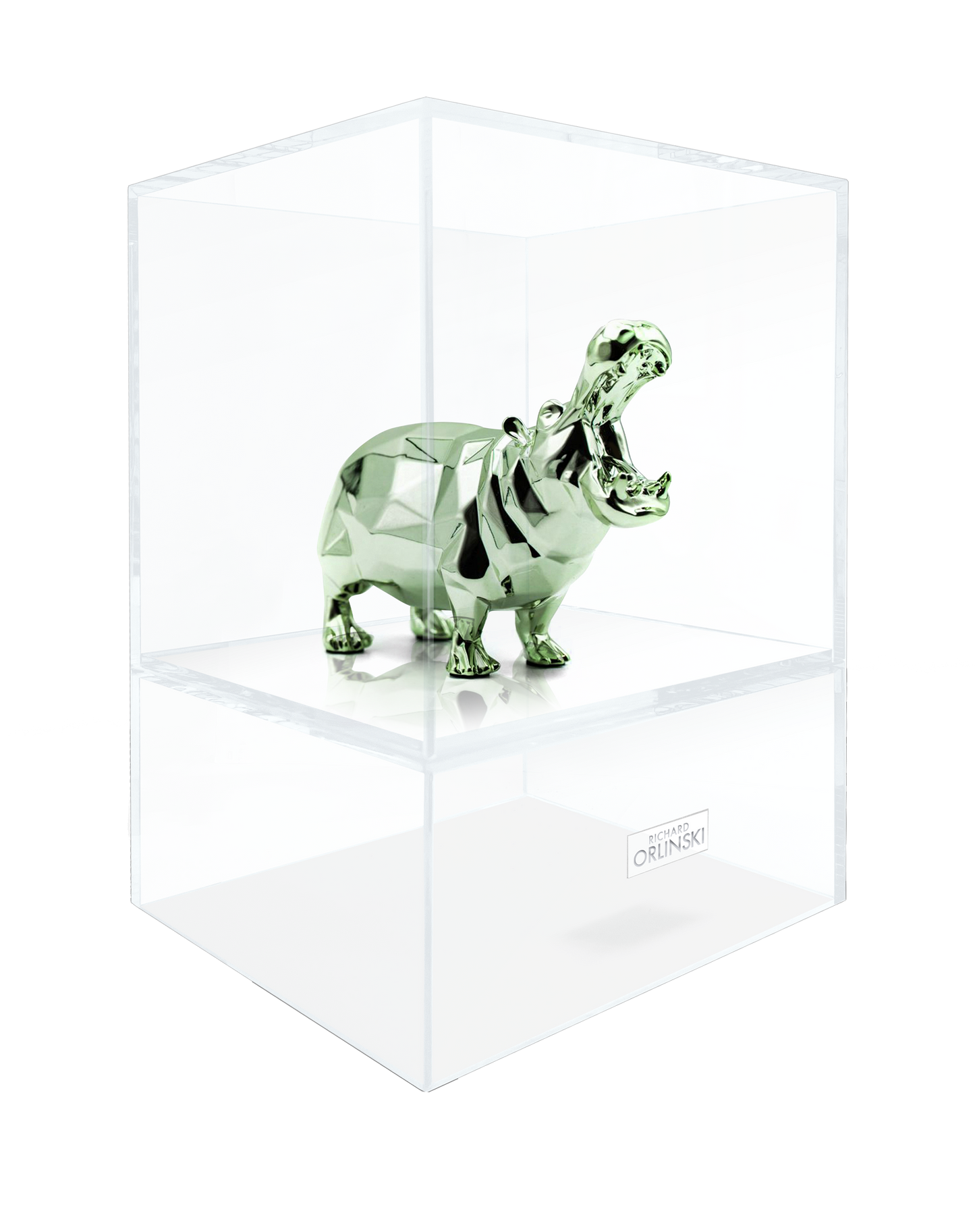 Sculpture Hippopotame Richard ORLINSKI + Vitrine