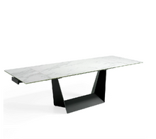Charger l'image dans la visionneuse de la galerie, Table à manger en porcelaine et acier noir Angel Cerda 1014
