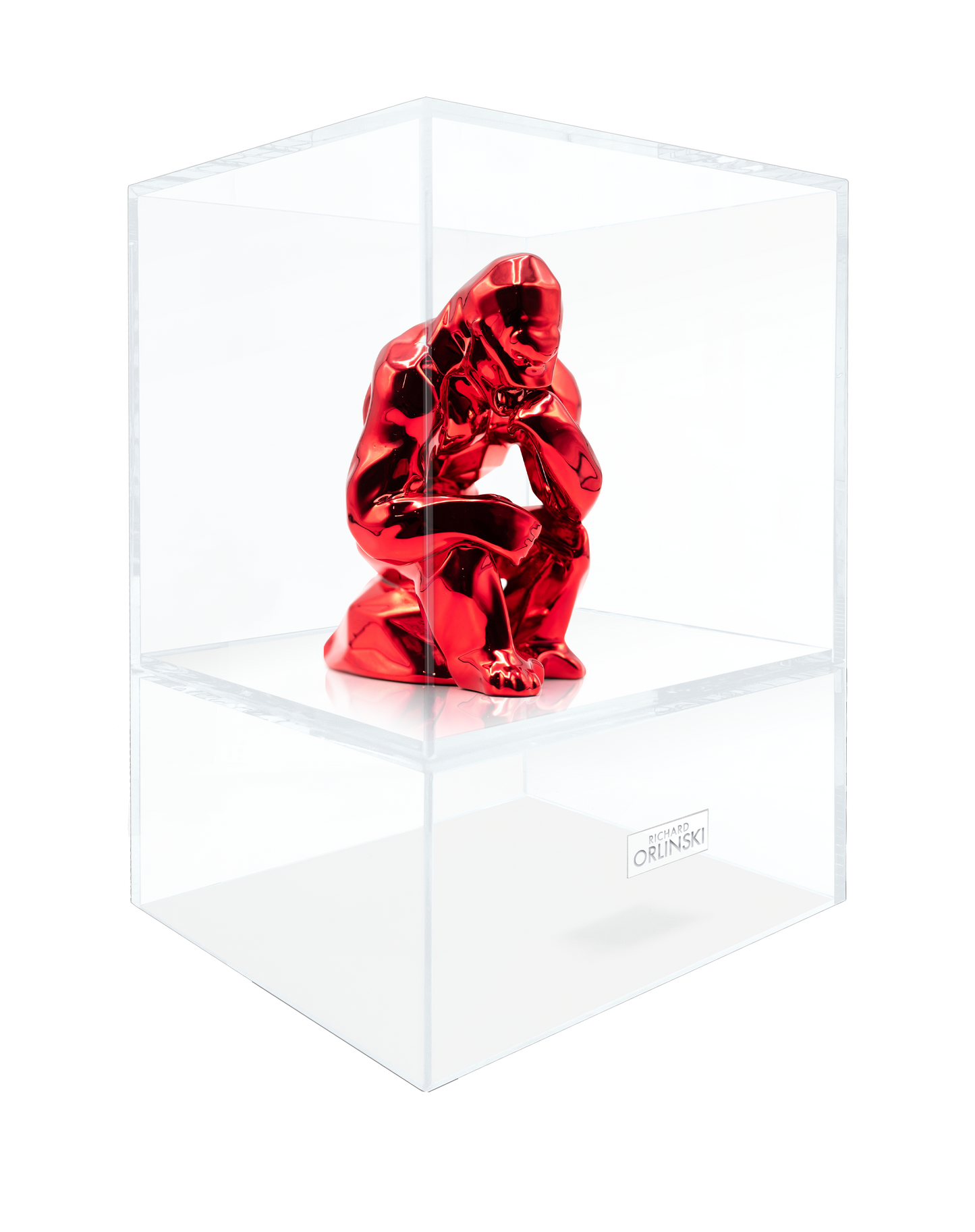 Sculpture Gorille Penseur Richard ORLINSKI + Vitrine