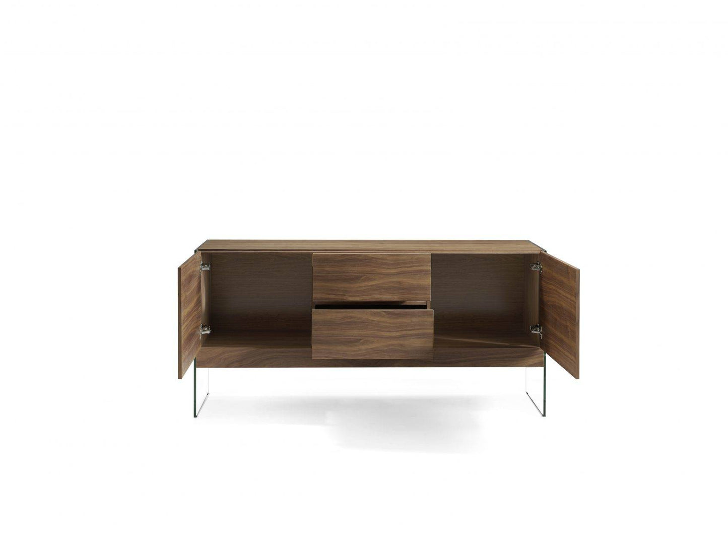 Buffet design en noyer avec pieds en verre trempé – Angel Cerda 3062