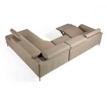 Charger l'image dans la visionneuse de la galerie, Canapé d'angle rembourré en cuir de vachette avec mécanisme relax