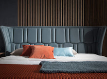 Charger l'image dans la visionneuse de la galerie, Lit double rembourré et structure en bois de pins