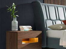 Charger l'image dans la visionneuse de la galerie, Lit double rembourré et structure en bois de pins