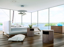 Charger l'image dans la visionneuse de la galerie, Lit rembourré avec pieds en acier poli