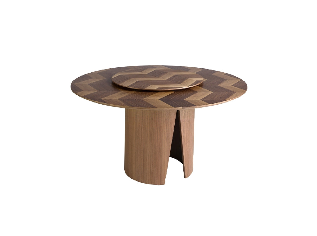 Table à manger ronde bois noyer massif Ø130cm | Salle à manger