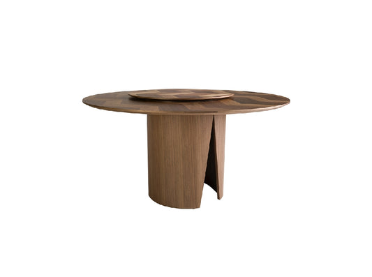 Table à manger ronde bois noyer massif Ø130cm | Salle à manger