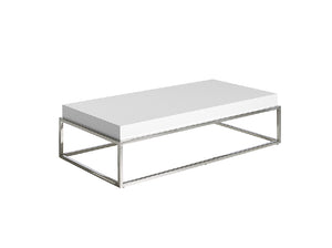 Table basse en bois blanc et acier chromé 2025 Angel Cerdá