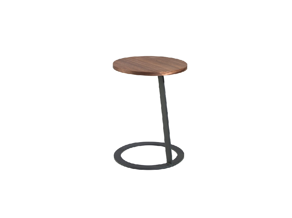 Table d’angle en bois de noyer et acier époxy noir 2115 Angel Cerdá