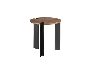 Table d’angle en bois de noyer et acier noir 2118 Angel Cerdá