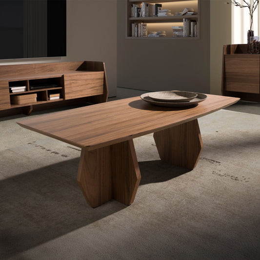 Table basse ovale bois noyer design 120cm | Salon contemporain