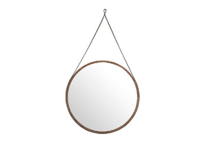 Miroir suspendu rond en ruban de cuir modèle 3038 Angel Cerdá