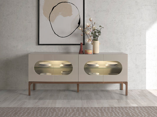 Buffet en bois gris et noyer avec éclairage intérieur 3241 Angel Cerdá